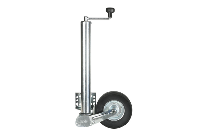 Ruota di supporto automatica WINTERHOFF VK 60-BLH-255 SB con maniglia, portata 500 kg, altezza 60 mm, lunghezza 670-905 mm.
