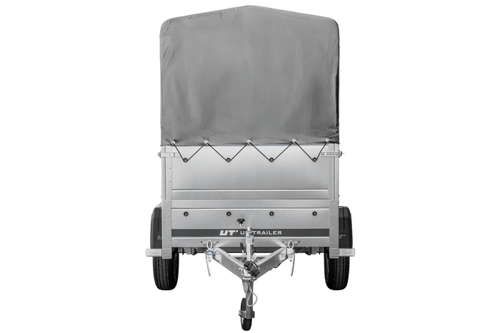 Rimorchio carrello trasporto cose rimorchio leggero 750 kg Unitrailer Garden Trailer 200 kipp con sovrasponde ruotino centina e telo grigio 