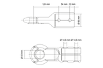 Gancio di traino KNOTT KK6220S per rimorchio da 3500 kg con timone tubolare da 60 mm