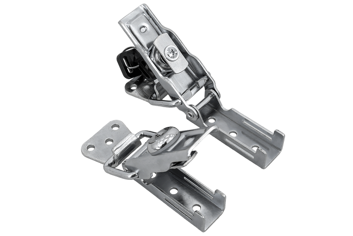 Set di ganci laterali con elementi di fissaggio WINTERHOFF BVS 60-1 + BVSG 60-A, serratura laterale del rimorchio completa con chiave