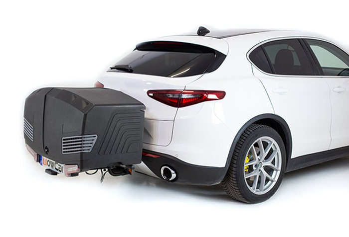 Towbox V3 Camper nero - box portabagagli da montare sul gancio di traino