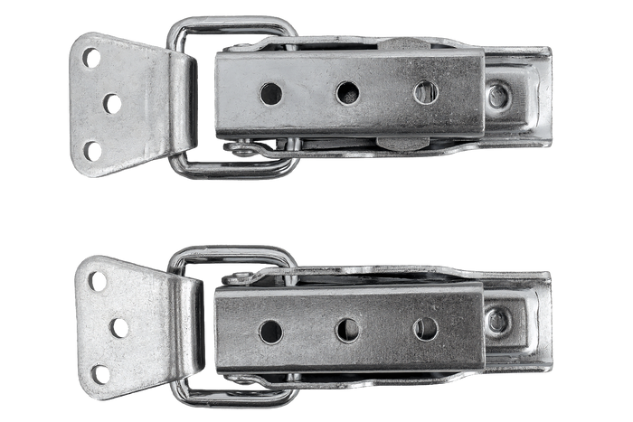 Set di ganci laterali con elementi di fissaggio WINTERHOFF BVS 60-1 + BVSG 60-A, serratura laterale del rimorchio completa con chiave