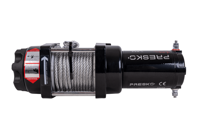 Verricello elettrico per rimorchio PRESKO T-REX 3.5 12V 1590kg con cavo in acciaio da 12 m