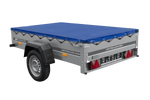 Rimorchio per auto 200x125 UNITRAILER GARDEN 201 KIPP con telaio H-0 e copertura blu