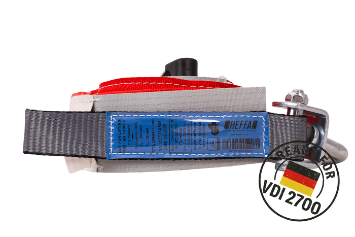 Set di quattro cinghie di trasporto per rimorchi HEFFA CARLINE 130, cinghie di fissaggio ruote 2,8 m/35 mm/3 t VDI 2700