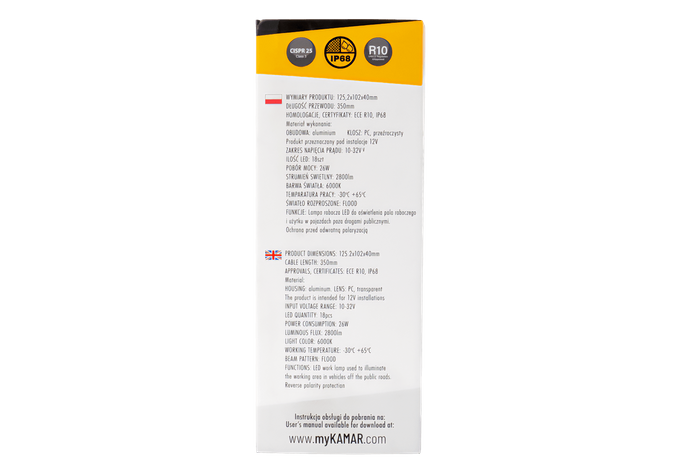 Lampada da lavoro TruckLED riflettore 18x LED 2800 LM connettore DT