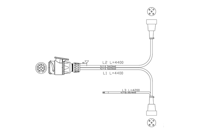 MANTES installazione elettrica, cablaggio per rimorchio barca 4,4 m, spina a 13 pin, 2 baionette a 5 pin