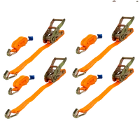 Set di quattro cinghie di trasporto UNITRAILER arancioni da 6 m/25 mm/1 t con tenditore