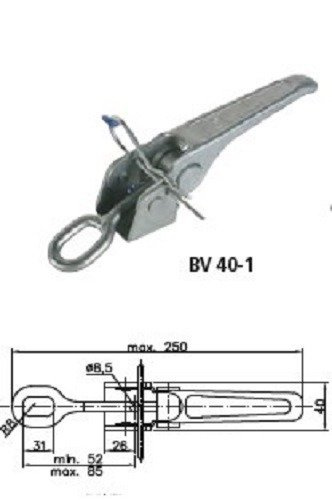 Gancio di traino laterale WINTERHOFF BV 40-1 per bloccaggio eccentrico laterale del rimorchio