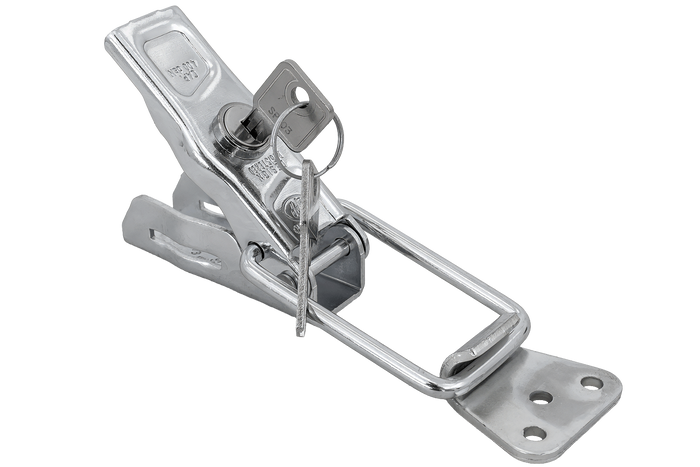 Gancio laterale con fissaggio STEELPRESS ZB-13A+Z-11A, serratura laterale del rimorchio completa con chiave