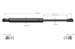 UNITRAILER 350N cilindro a gas, molla a gas, 525mm