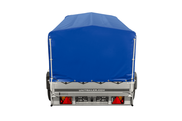 RIMORCHIO GARDEN TRAILER UNITRAILER 264/2 KIPP CON RUOTINO D'APPOGGIO, TELAIO H-800 E COPERTURA BLU