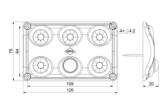 Lampada interna per auto a LED HORPOL LWD2156/CZ da 900 lm, nera, con sensore di movimento.