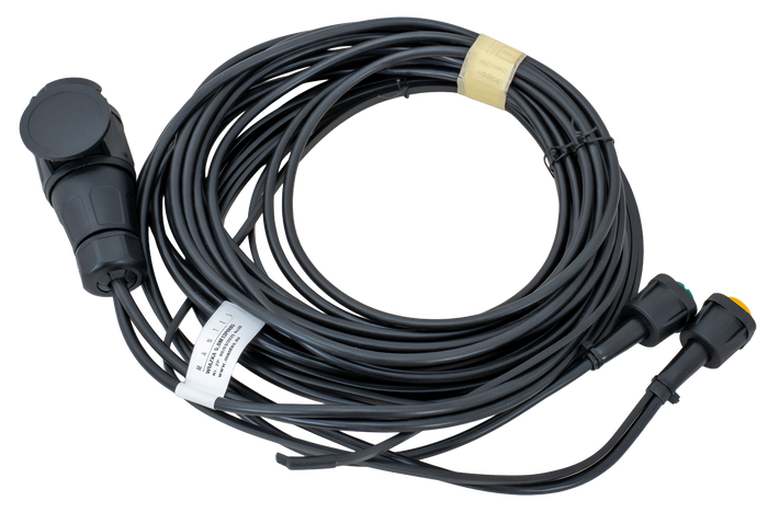 Impianto elettrico MANTES, cablaggio per carro attrezzi, 5 m, spina a 13 poli, 2 baionette a 5 poli