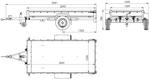 Rimorchio leggero 264x125 UNITRAILER GARDEN 264 KIPP con telaio H-0 e copertura blu