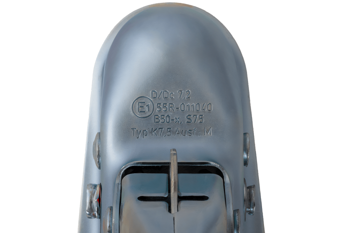 Gancio a sfera KNOTT K7.5-M per rimorchio da 750 kg con timone quadrato da 70 mm