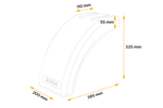 Parafango intermedio per rimorchio DOMAR DR1012202 passaruota 384/200mm sinistro