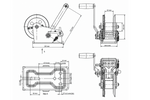 Verricello manuale con cinghia e custodia blu per rimorchi carrelli portabarca 1135 kg Knott
