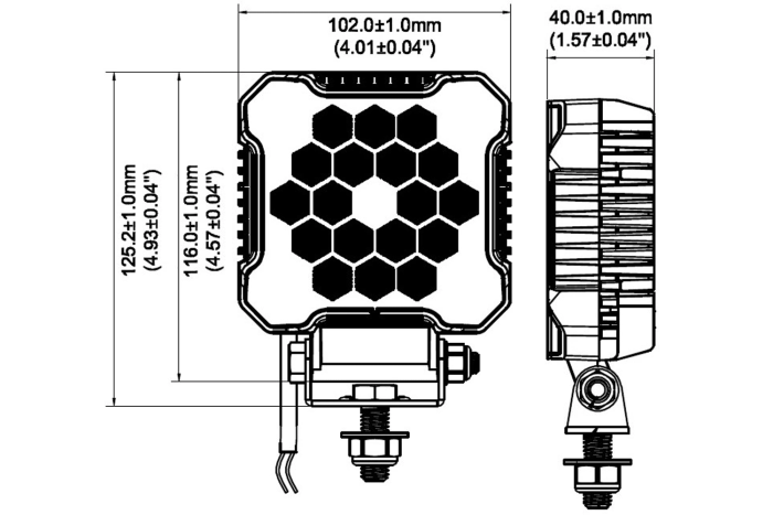Faro da lavoro a LED per camion, presa di corrente L0172, 18 LED, 2800 lm