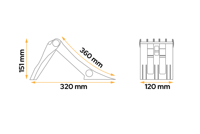 Bloccaruota pieghevole LOKHEN ORIGAMY 36 h: 151 mm / set con maniglia