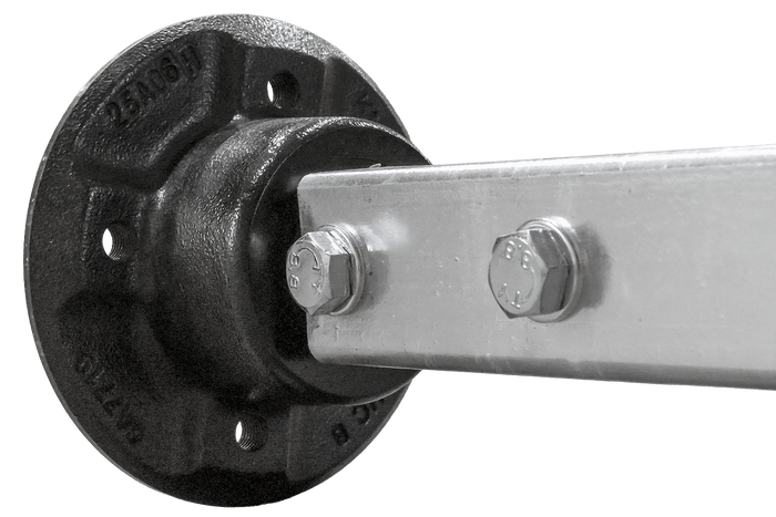 Assale rigido senza freni KNOTT VR7 con molle per rimorchio 750 kg 1240 mm 1580 mm 4x100