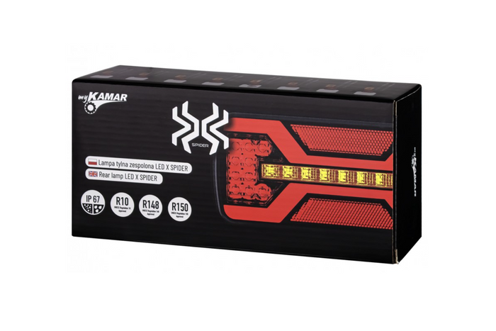 Fanale posteriore KAMAR X-SPIDER L2431 con attacco a baionetta, 5 pin e 6 funzioni, lato destro.