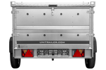 Rimorchio leggero 200x125 UNITRAILER GARDEN 201 KIPP con sponde BIS e copertura in alluminio