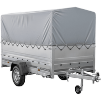 RIMORCHIO DA GIARDINO 264 KIPP CON RUOTA DI SOSTEGNO, SPONDE BIS, TELAIO H-800 E COPERTURA GRIGIA