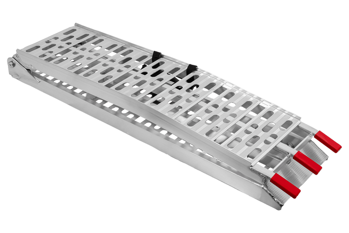 UNITRAILER ALR003 rampa pieghevole in alluminio per rimorchio 221 cm 340 kg con cinghia e supporto