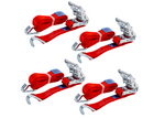 Set di quattro cinghie di trasporto UNITRAILER rosse da 4 m/35 mm/2 t con tenditore