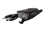Faro anteriore per bicicletta PROFEX 82004 Pro in alluminio, batteria ai polimeri di litio e USB.