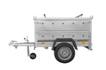 Rimorchio monoasse 150x106 UNITRAILER GARDEN 150 KIPP con sponde BIS e copertura in alluminio