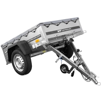 Rimorchio monoasse 150x106 UNITRAILER GARDEN 150 KIPP con telaio H-0 e copertura grigia