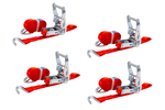 Set di quattro cinghie di trasporto UNITRAILER con tenditore 4m/25mm/1t rosse
