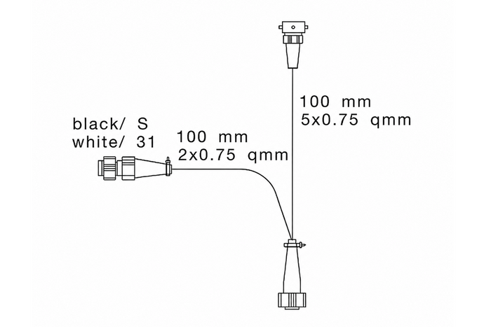 Adattatore a baionetta ASPOCK a 5 pin con derivazione per fendinebbia e luce di retromarcia da 0,1 m