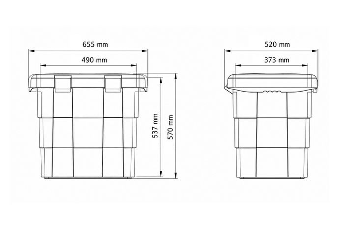 DAKEN 86014 PITBOX contenitore per materiali sfusi, per sabbia e sale stradale, dimensioni 655x570x520 mm, capacità 108,5 l.