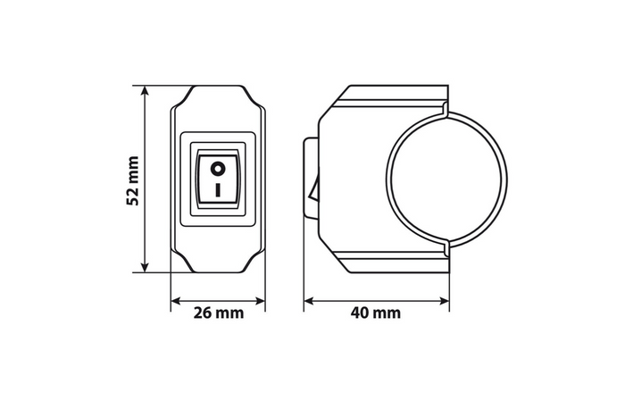 Interruttore impermeabile per volante LAMP 90462 per il controllo di dispositivi elettrici 12V 6A max