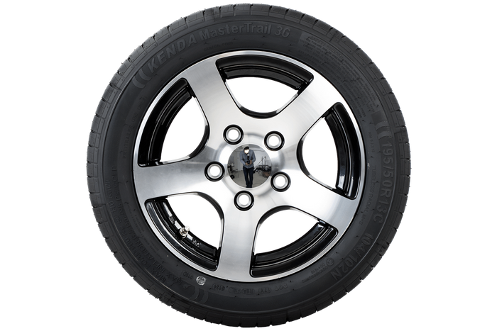 Ruota per rimorchio rinforzata PNEUMATICO KENDA 195/50 R13C 104/102N CERCHIO IN ALLUMINIO STARCO lucido 6Jx13"H2 5x112 ET:30