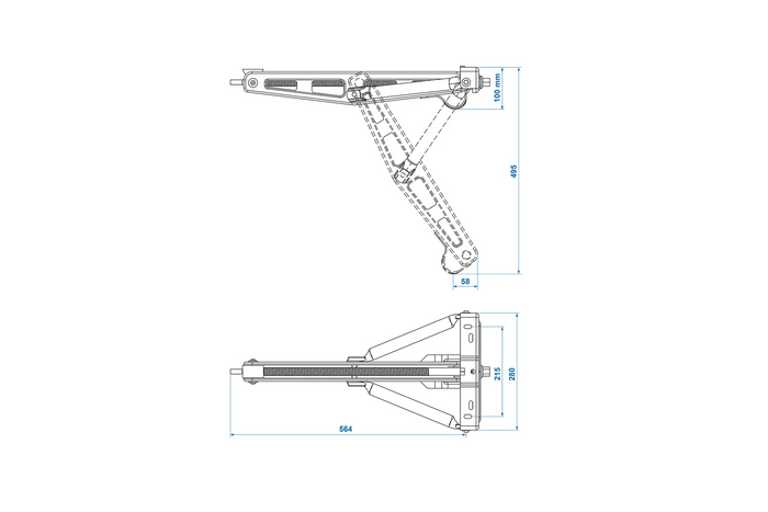 ProPlus 361504 stabilizzatore angolare estensibile per rimorchio da 750 kg, 495 mm