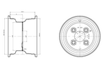 Cerchio in acciaio UNITRAILER 5.5Ix8"H2 4x100 ET:-2