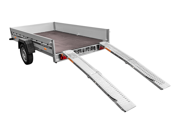 UNITRAILER ALR004B rampe pieghevoli in acciaio per rimorchi, 190 cm, portata 400 kg, set da 2
