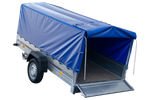RIMORCHIO TRASPORTO COSE 750 KG UNITRAILER GARDEN TRAILER 264 KIPP CON RUOTINO CENTINA E TELO BLU