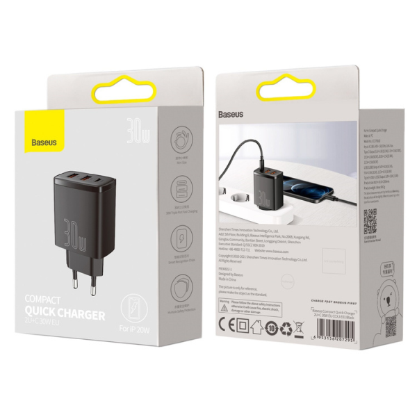 Caricabatterie BASEUS 2xUSB-A, USB-C