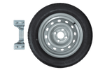 Ruota di scorta per rimorchio con staffa PNEUMATICO LINGLONG 155/70 R13 75N CERCHIO UNITRAILER 4Jx13&quot;H2 4x100 ET:30