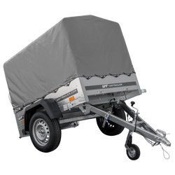 Rimorchio carello trasporto cose rimorchio leggero 750 kg Unitrailer Garden Trailer 150 kipp con ruotino centina e telo grigio