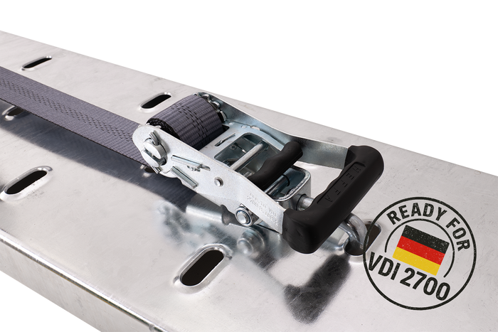 Cinghia di trasporto per carro attrezzi HEFFA CARLINE 130, cinghia di fissaggio per ruote, 2,8 m/50 mm/5 t VDI 2700