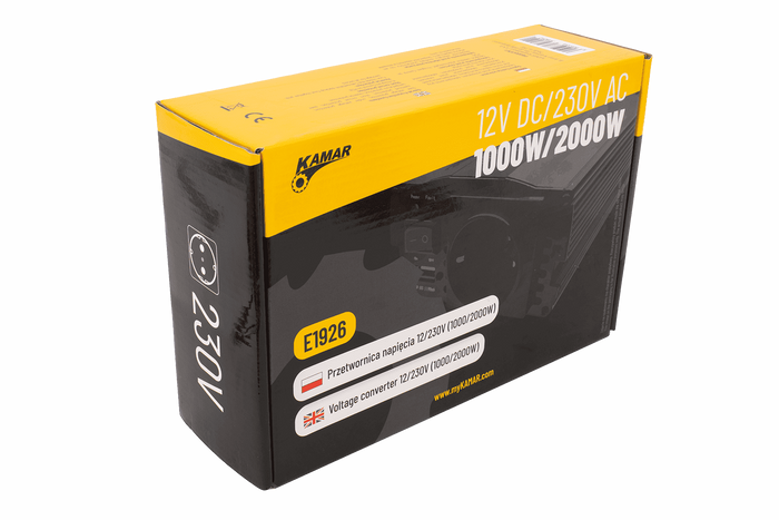 Convertitore di tensione 12V/230V (1000/2000W) KAMAR E1926