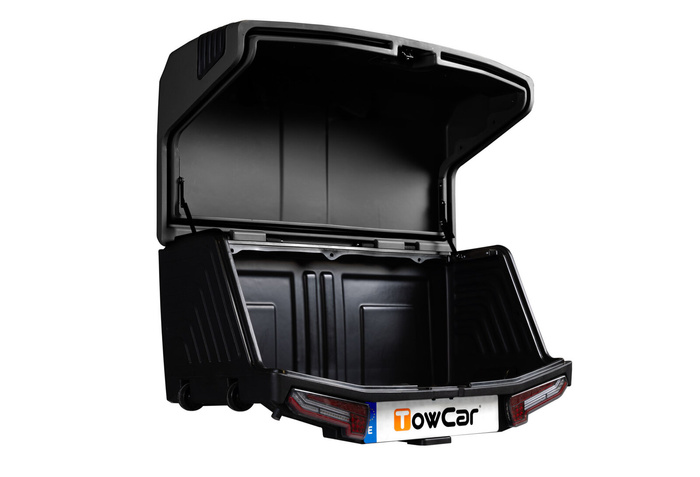 Towbox V3 Camper nero - box portabagagli da montare sul gancio di traino