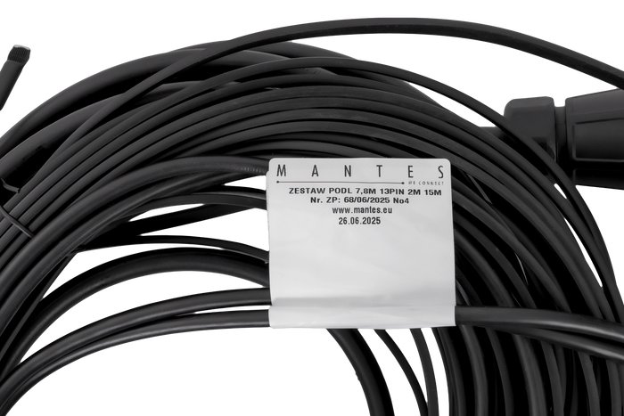 Impianto elettrico MANTES, cablaggio per rimorchio barca 9,57 m, spina a 13 pin, 2 baionette a 5 pin