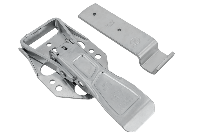 Gancio laterale con elemento di fissaggio STEELPRESS ZB-04C+Z-01A per la chiusura laterale completa del rimorchio